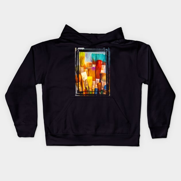 Abstract Paintbrushes Kids Hoodie by Carol Landry Fine Art 